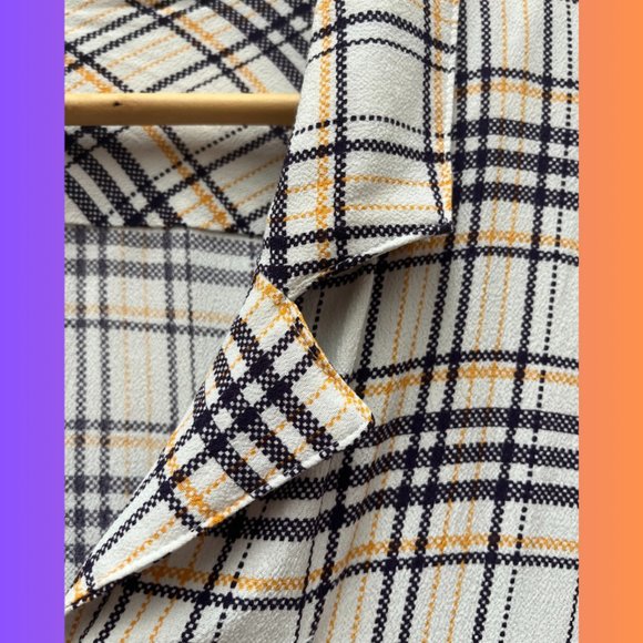 Aritzia Wilfred Free Plaid Button-up Blouse Size Medium - Picture 3 of 5